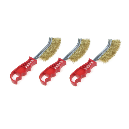 3x steel wire brush 270mm brake brush saddle brush steel-brass wire brush