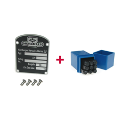 Typenschild + Schlagzahlen +Kerbnagel für Hercules MK K KX GT GX Prima Optima 50