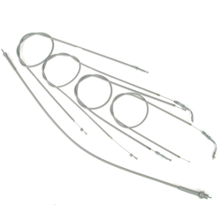 Bowden cable set + speedometer cable M10xM10 suitable for Simson SR2 SR2E (5 pieces) - gray