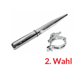 Chrome Exhaust with Clamp for Simson S50/S51 Enduro Ø28mm - Dent