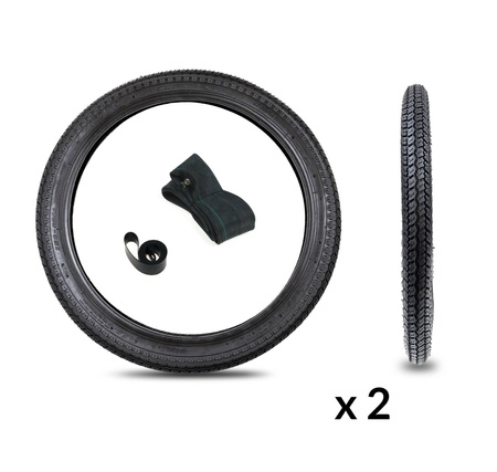 2x Inner Tube & Rim Tape 2.25x18 for Moped Kreidler/Florett/Zündapp