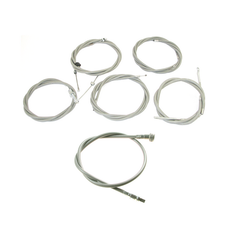 Bowden cable set + speedometer cable suitable for IWL Troll (6 pieces) - gray