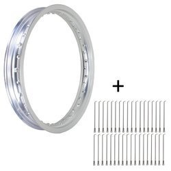 16" Aluminum Wheel Rim + Chrome Spokes for Simson S50/S51/S70/KR51/SR4