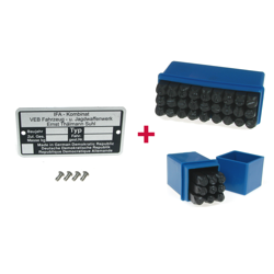 Blank Plate + Stamped Numbers/Letters for Simson S50 S51 SR50 SR80 KR51