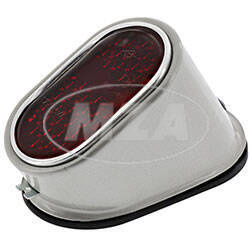 Reinforced oval taillight with molded flange plate for Simson SR2/SR2E/KR50