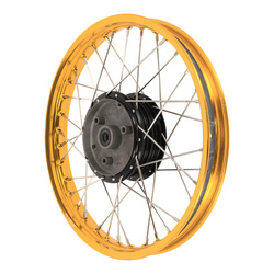 Koło szprychowe, pomarańczowe/czarne do modeli Simson S50, S51, KR51 Schwalbe, SR4