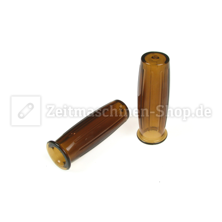 Rubber grips (pair) for handlebars 22 mm Classic Vintage - transparent brown