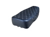 Seat for Simson S51 S50 S70 Enduro – black, quilted with white stitching