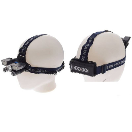 LED Motorcycle Headlamp 18000 lm USB Rechargeable with Red Warning Light