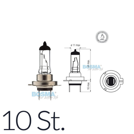 10x H7 12V 55W Halogen Headlight Bulbs PX26d E-Marked for Motorbikes