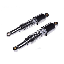 Chrome rear shock absorbers, pair, for Suzuki GN125 NF41A 1994-1999 4T