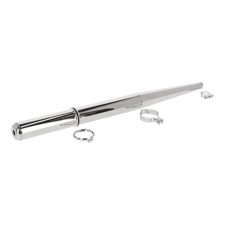 Chrome exhaust Ø28mm with clamp brackets for Simson KR51/2 Schwalbe