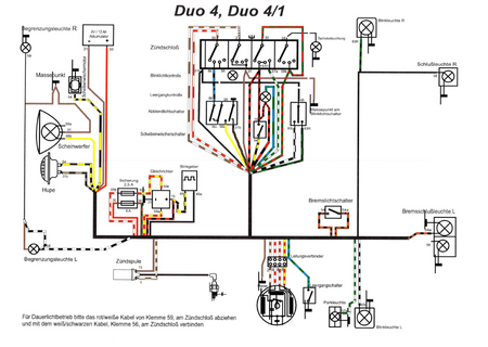 Simson DUO 4/1 Wiring Harness + Wiring Diagram, Plug-and-Play