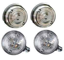 Set Blinker mit E-Prüfzeichen hinten + vorn (schwarz / weiß) Simson S50 S51 MZ