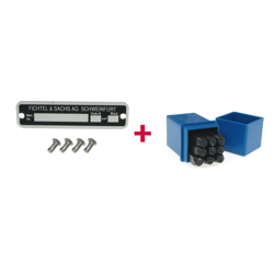 Hercules MK 50 ID plate + stamped numbers + cotter pin (215–219)