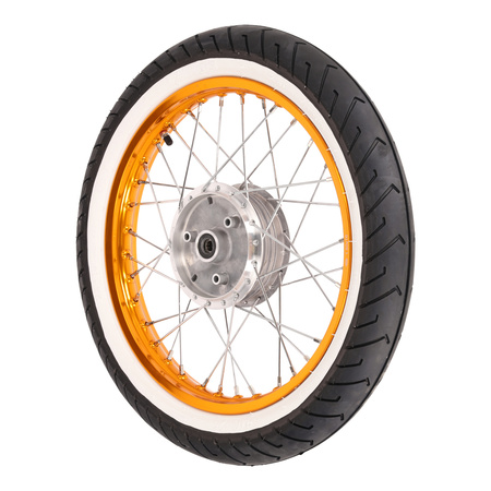 Simson Complete Wheel 1.50x16 Orange Aluminum Rim
