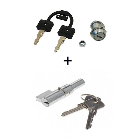 Side cover & handlebar lock with 4 keys for Simson S50/S51 (from '88)