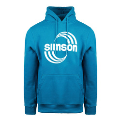 Hoodie with kangaroo pockets, color: petrol, size: S - Design: SIMSON Cross
