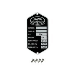 Jawa 354 Kyvacka Type Plate with 4 Mounting Rivets