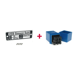 Typenschild + Schlagzahlen Set 4mm für Simson SR2