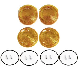 Orange Turn Signal Lens Caps Set Front & Rear for Simson S51, MZ, TS, ETZ