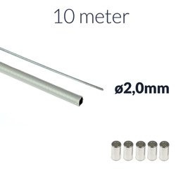 10m 2.0mm Inner Cable + 10m Gray Bowden Housing + 5 End Caps for Moped/Moto