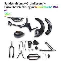 Pulverbeschichten Service Rahmen Teile + Tank Simson SR2, SR1 in Wunschfarbe RAL