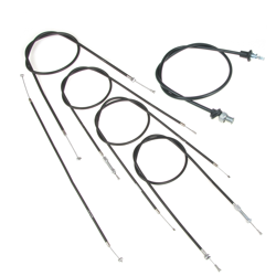Zestaw linka Bowdena + linka prędkościomierza z gumowymi przelotkami do EMW R35 (6-częściowy) - czarny