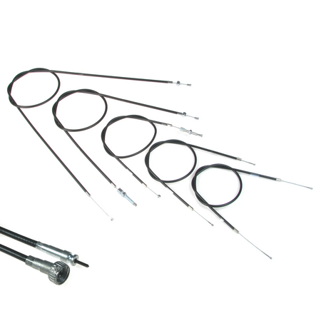Bowden Cable Kit & Speedometer Cable for NSU MAX Spezial (6pc) Black