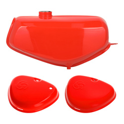 SET aus Tank und Seitendeckeln für Simson S51/S70 — flammenrot, mit Logos
