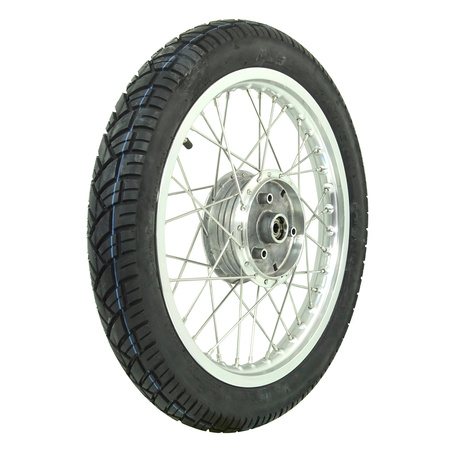 Complete Wheel for Simson KR51/1 Schwalbe etc. — Alloy Rim + Vee Rubber