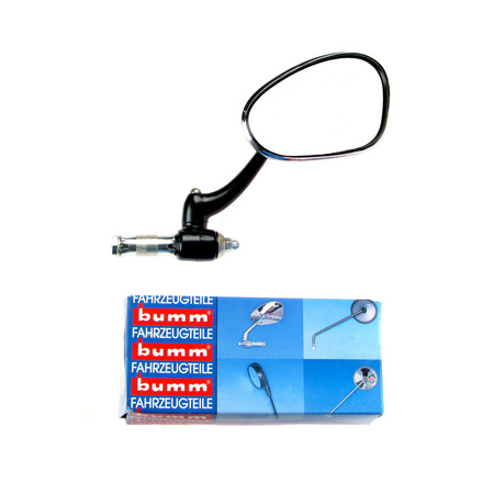 Chrome Right Kidney-Shaped Plug Mirror for Simson SR2, MZ RT/ES/TS250 BK