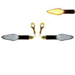 2x LED Indicators M10x1.5 18-LED Front/Rear ATV/Scooter Carbon (E-marked)
