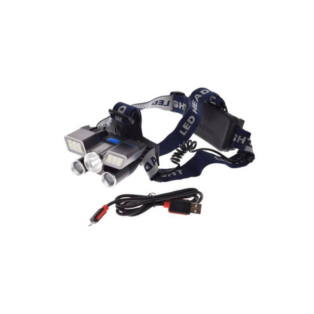 LED Motorcycle Headlamp 18000 lm USB Rechargeable with Red Warning Light