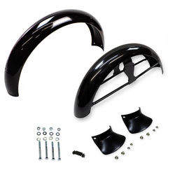 Pair front mudguards (with brace) + mudflap & screws for Simson S50/S51