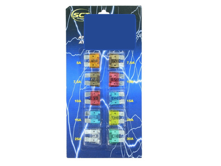 10pc Car & Motorcycle Blade Fuse Set 5-30A