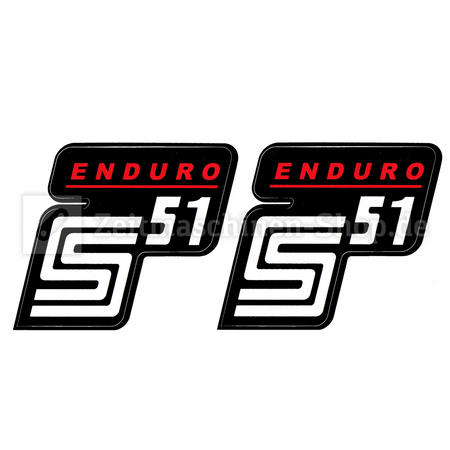 2x Red-White Stickers for Simson S51 Enduro - 1st Quality, UV-Resistant
