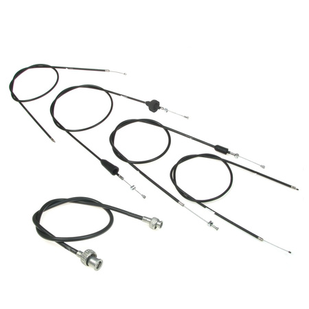 Throttle & Speedo Cable Kit for MZ TS250 High-Bar - Black
