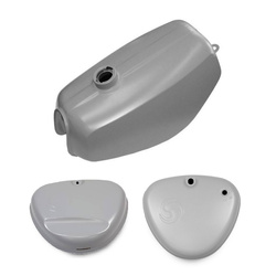 Set tank raw condition + 2x side cover swivel for Simson S50 S51 S70 Enduro