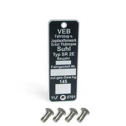 Type plate with 4 split pins for Simson SR2 E steering head