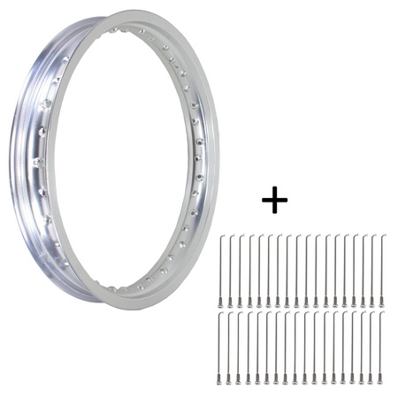 Obręcz 16 cali + szprychy chromowane do Simson S50 S51 S70 KR51 SR4 - Aluminium