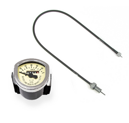 Mechanical 50 km/h Speedometer with Cable for Simson SR2 - Black