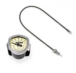 Wappentacho Tachometer Tacho mit Tachowelle (50 km/h) für Simson SR2 - schwarz