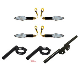 Wspornik wskaźnika SET + wskaźnik LED w kształcie szpica carbon 12V Simson S50 S51 S70 czarny