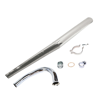 Angled Chrome Exhaust System for MZ ETZ 125/150 - 1st Quality