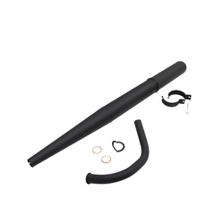 Simson S50/S51 Exhaust Kit - Muffler, Header, Clamp (3pc) Black