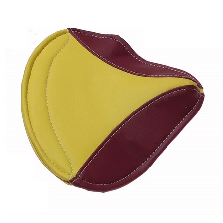 Motorcycle Seat Cover for Simson SR2/SR2E - Yellow/Bordeaux (1st Quality)
