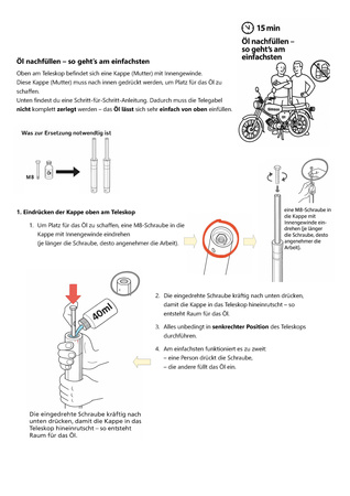 Ramiona przedniego widelca z tłumieniem hydraulicznym Simson S50 S51 S53 S70 S83 - czerwone