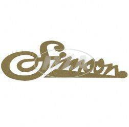 Klebefolie Hersteller-Schriftzug weiche Schriftart goldfarben für Simson 