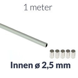 1m x Bowdenzughülle (grau) innen ø2,5mm + 5x Endkappe für Moped, Motorrad